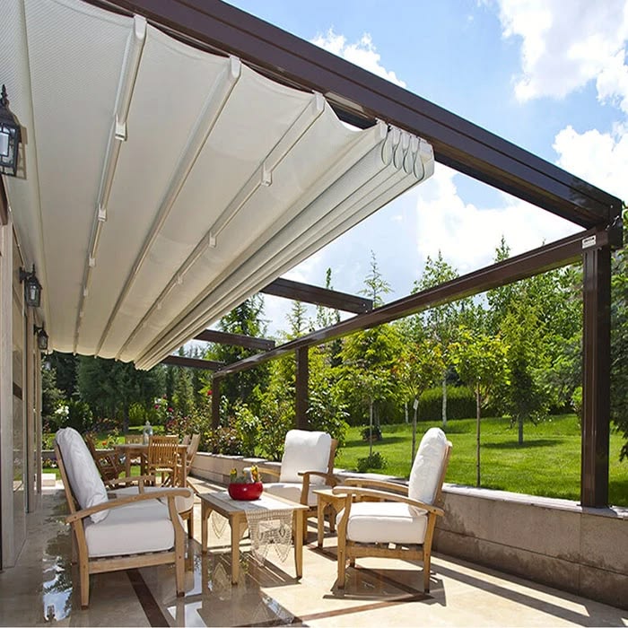 motorized patio covers for reduced manual hndling